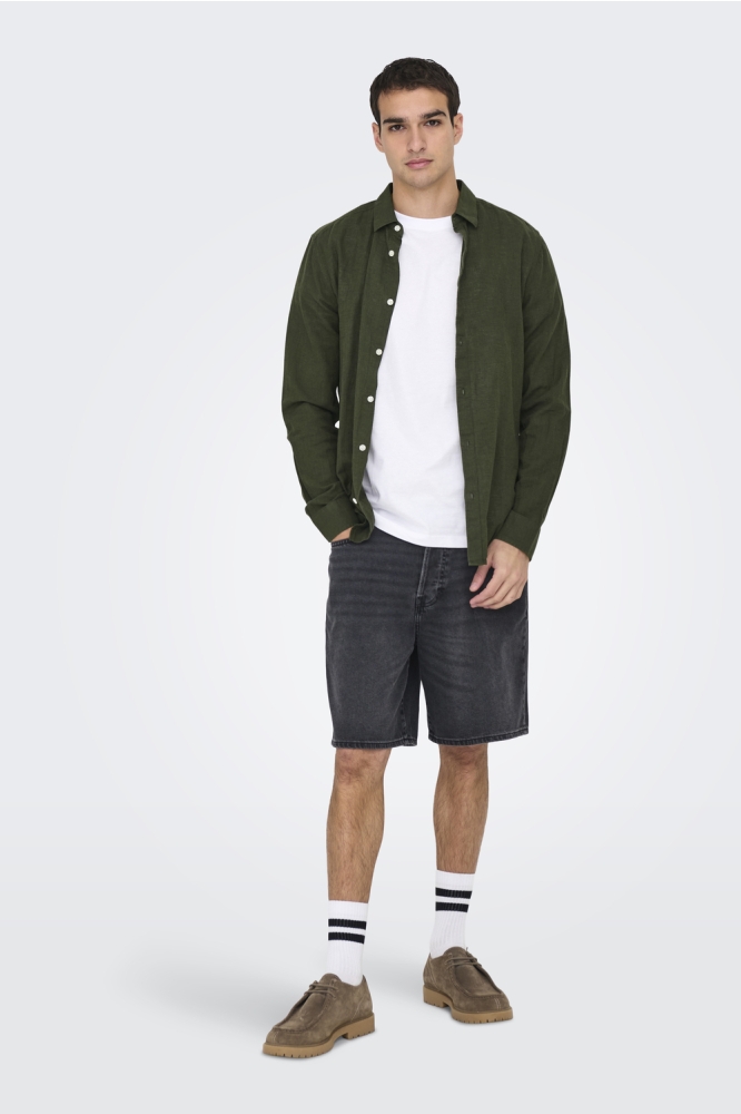 ONSCAIDEN LIFE LS SOLID LINEN SHIRT 22012321 KAMBABA